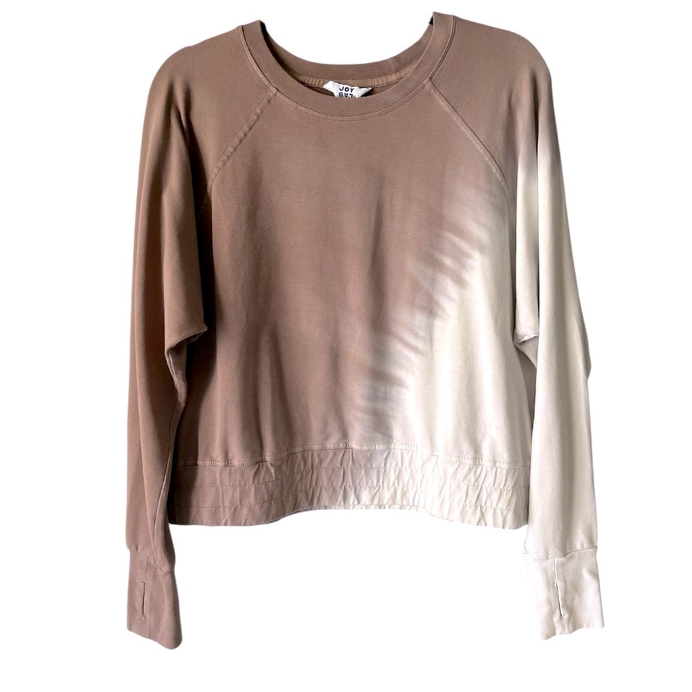 JoyLab Long Sleeve Crew Neck Cotton Sweatshirt Top Large Mocha Brown